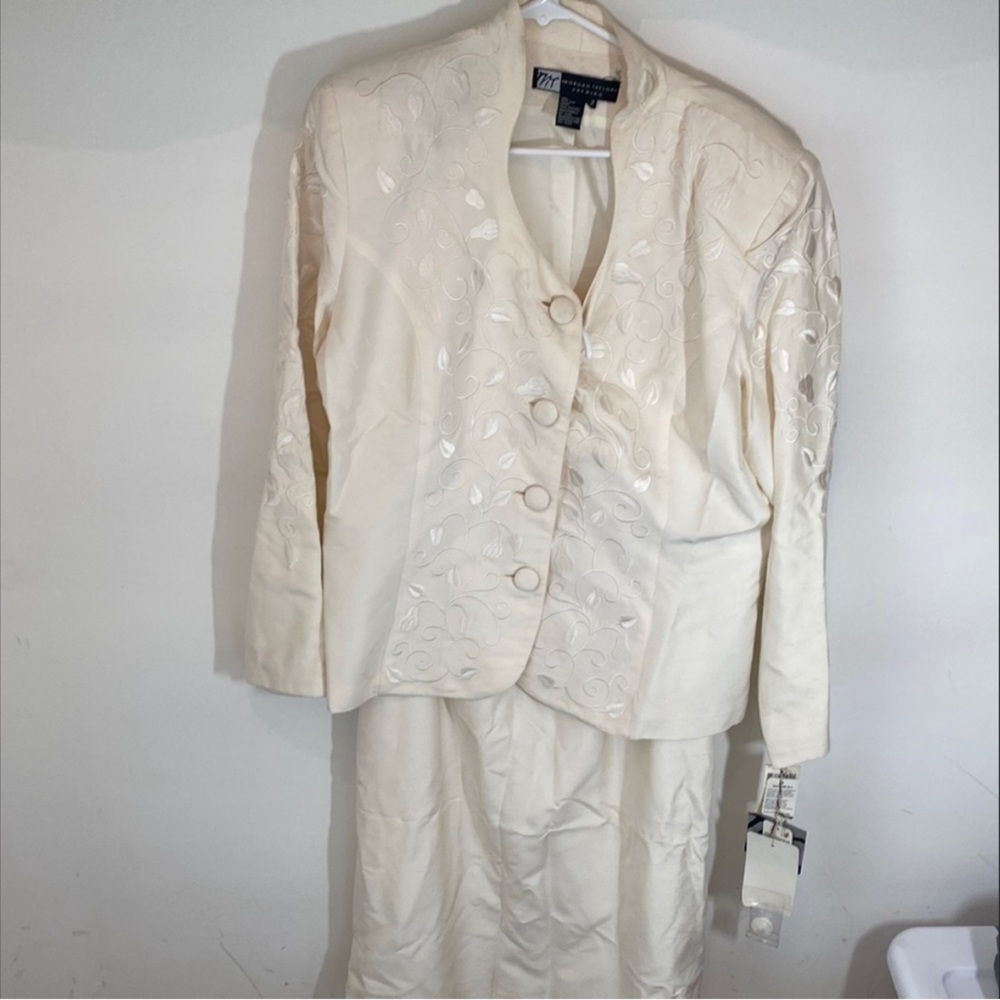 Vintage Morgan Taylor Evening Blouse Jacket and Skirt with elegant floral design